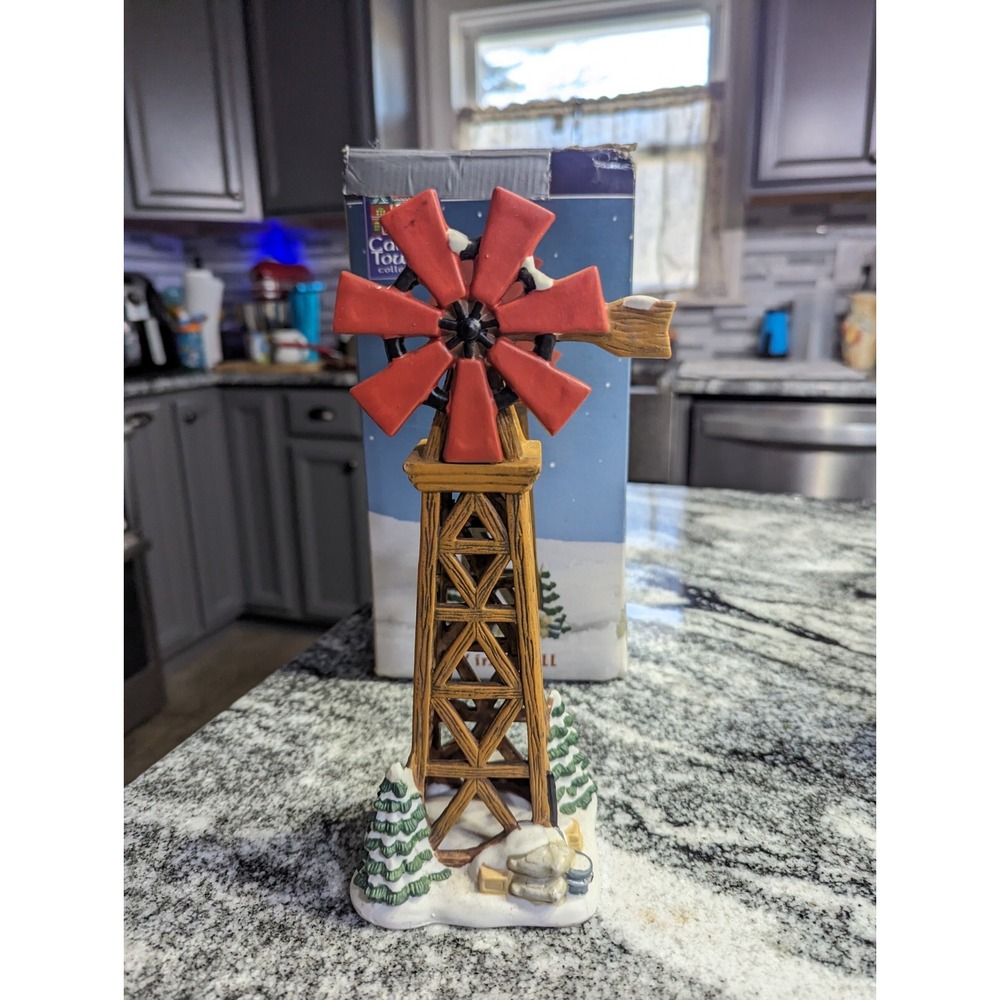 2004 Lemax Carole Towne Collection Christmas Village Windmill With Box